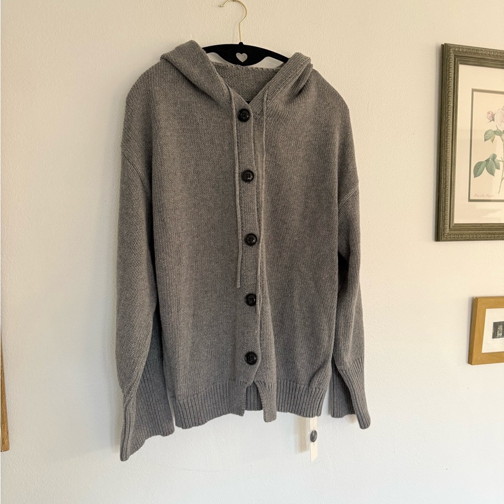 NWT Commense Button Drawstring Hooded Sweater NWT - image 2